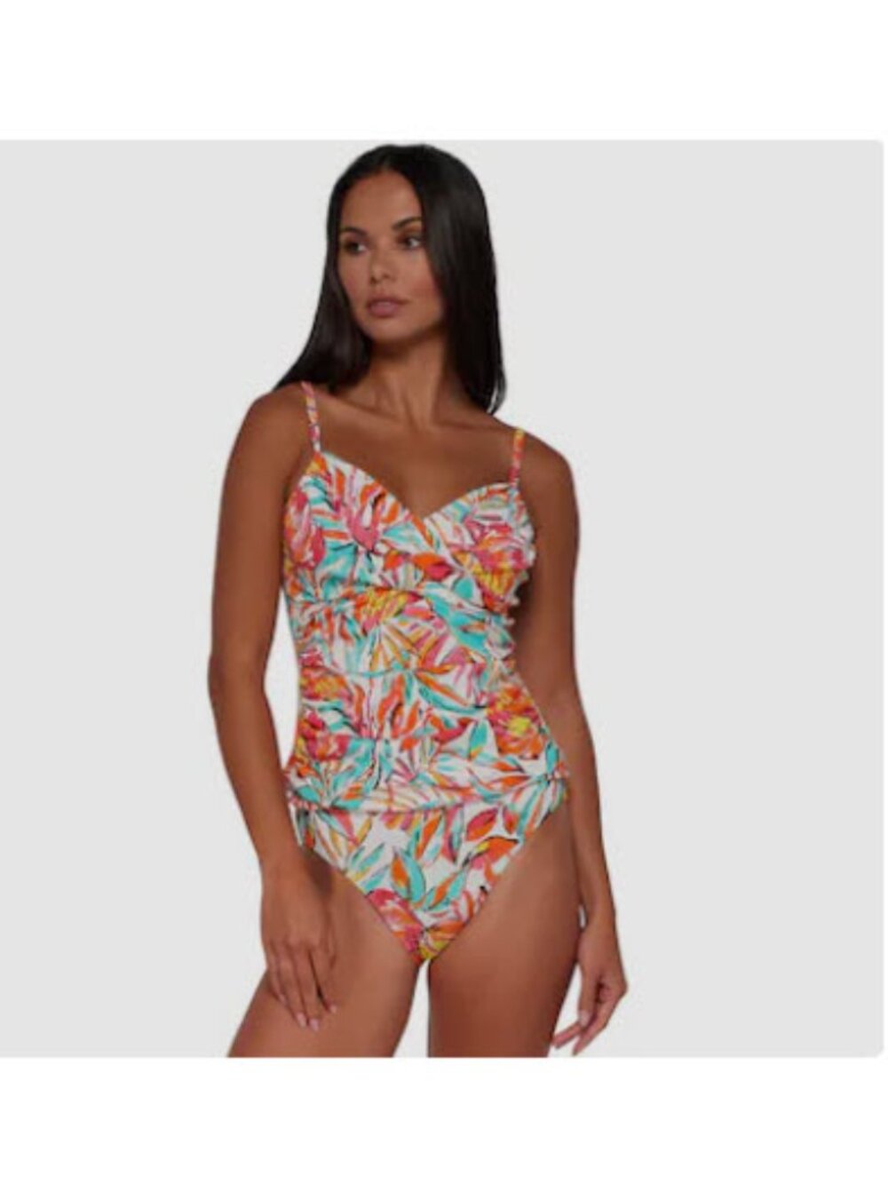 Sunsets Simone Rib Tankini & Hannah High Waist Bikini Bottom Sz M